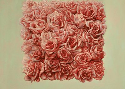 Cubed Roses, 2020, 85x85cm, oil on canvas