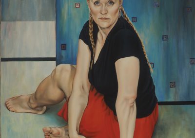 The Red Skirt, 2019, 100x85cm, oil on canvas