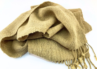 Wool scarf handcrafted by Saskatchewan artisans, showcasing local textile craftsmanship.